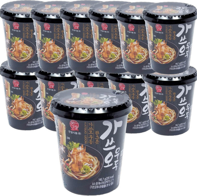 한일식품 본고장 국물이 깊고 진한 가쓰오우동 한그릇 작은컵145.7g (12입), 145.7g, 12개