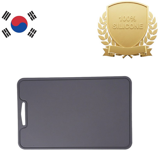 아티즌 쿡 국산 실리콘 도마 컷팅보드 향균 미끄럼 방지 칼자국 논슬립, 1개, 퍼플그레이