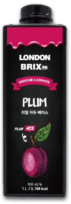 런던브릭스 블랙라벨 리얼 자두 베이스 농축액, 1L, 1개