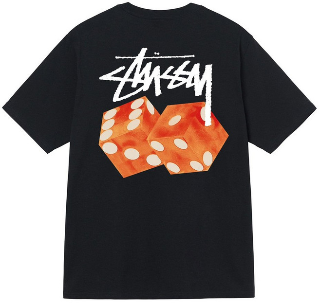 스투시 다이스 아웃 반팔티 티셔츠 1904971, 블랙(Black)