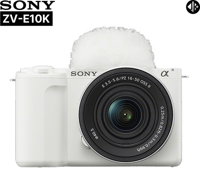[포토리뷰이벤트] 소니 ZV-E10 + 16-50mm II 브이로그 9종 패키지 (256GB 메모리/ OLED 무선 슈팅그립/ 슬림 MCUV 40.5 필터), 화이트