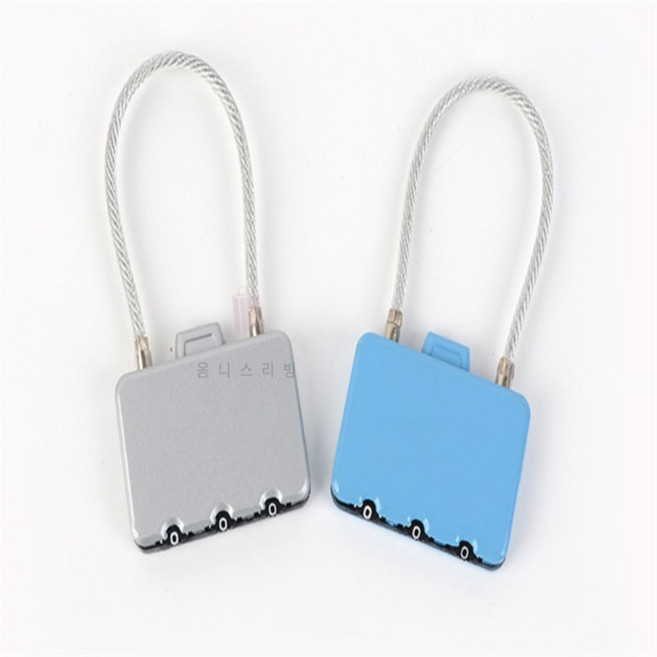 모든리빙 3단 와이어 다이얼자물쇠 소형자물쇠, 21B(원형), 1개