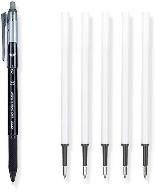 공시생 선물용 볼펜추천 기화펜 매직펜 지워지는 블랙 볼펜+심 세트 0.5mm, 블랙 볼펜(12개)+심(12개) 세트