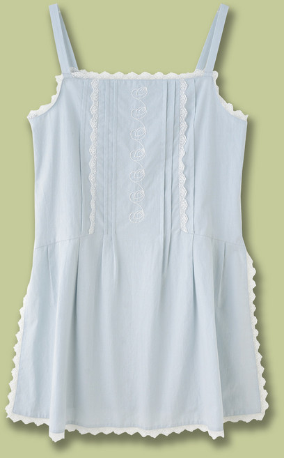 【度假風百鹿同款】背心裙 吊帶裙 連衣裙 蕾絲裙 開叉裙 拼接設計 雲朵漫遊系列 26春夏新款 沙灘度假 約會穿搭, 藍色