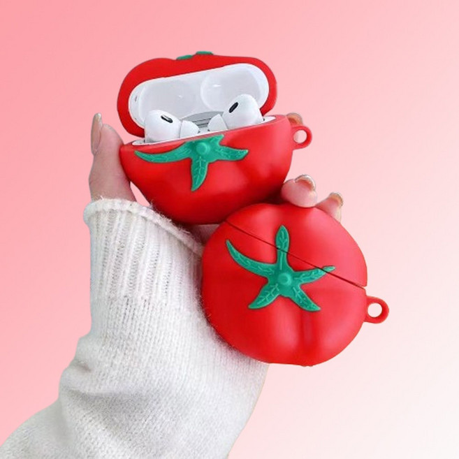 토마토 에어팟 케이스 4 3 2 1 프로 귀여운 젤리 파우치, 프로2 토마토 sap1610, 1개