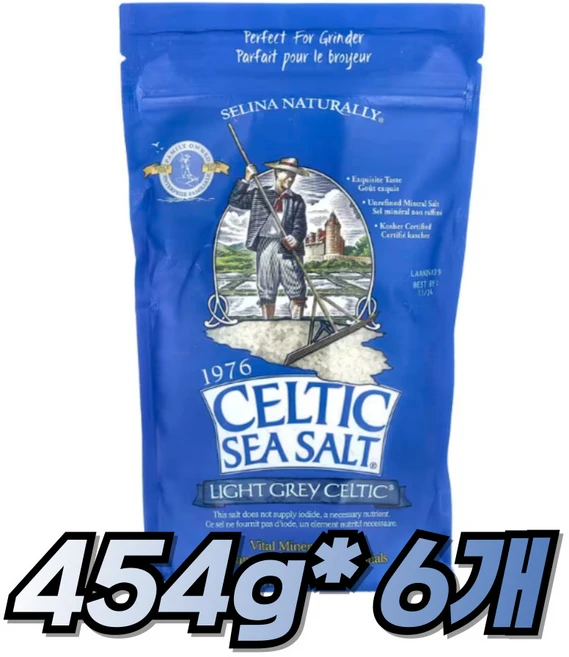 Celtic Sea Salt 라이트 그레이 셀틱, 6개, 454g - 쿠팡