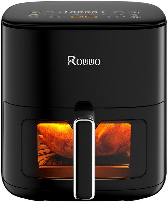ROUUO 가정용 디지털 에어프라이어 5L 대용량, 블랙, AF01