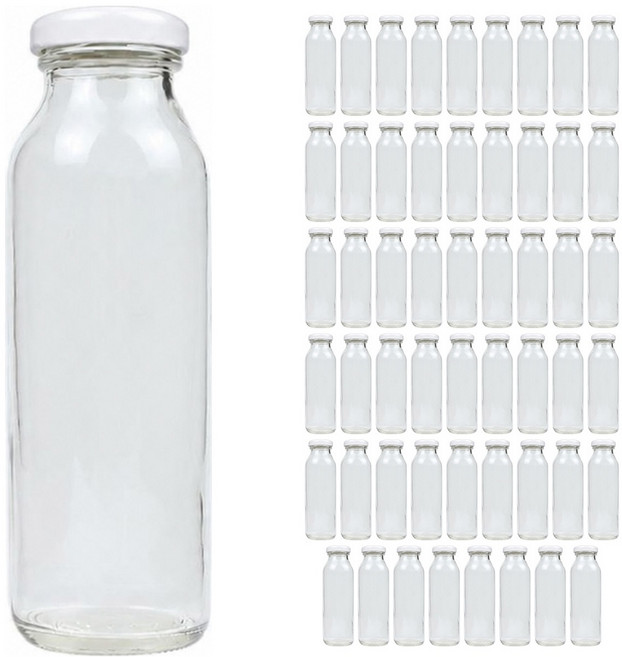 공병상회 일자음료 유리병 1박스 화이트캡, 54개, 250ml