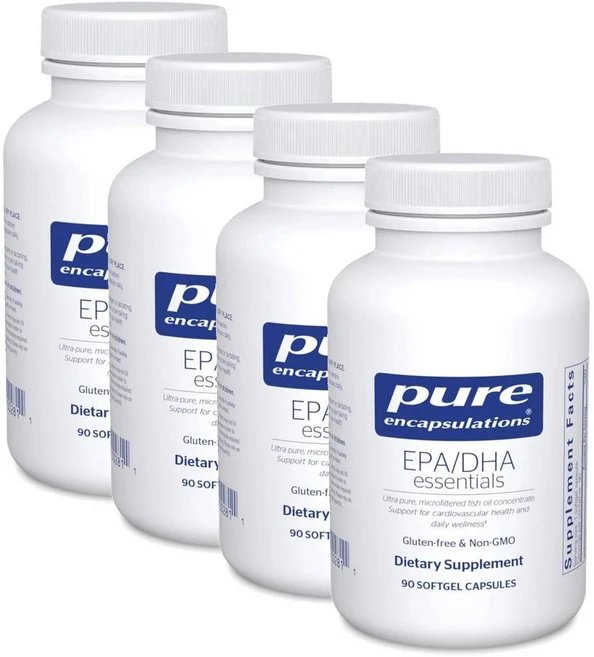 퓨어인캡슐레이션 EPA DHA 에센셜 피쉬오일 농축 오메가3 소프트젤 Pure Encapsulations, 4개, 90정 - 쿠팡
