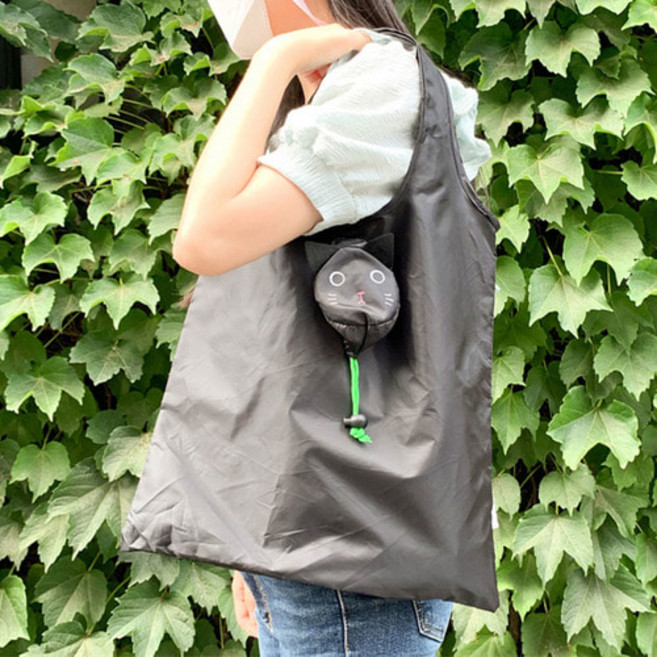 캐릭터장바구니 주머니가방 휴대용, 캐릭터주머니가방딸기, 1개