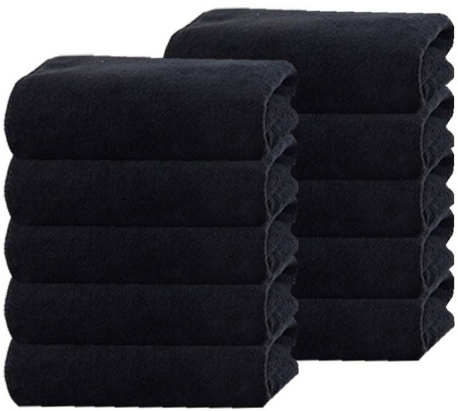리빙무아 홈 보들 미용 타올, 블랙, 10개
