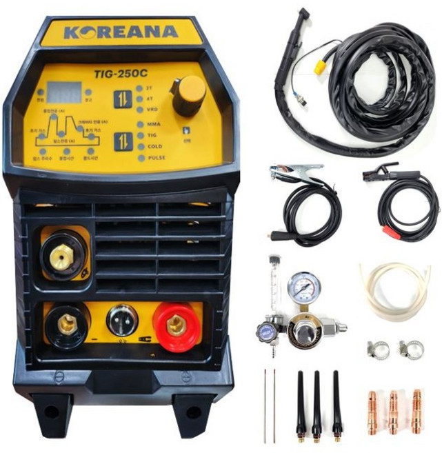 알곤 용접기 코리아나 TIG-250C 아르곤 가스 휴대용 tig 티그용접기 알곤게이지 가스레귤레이터 포함 TIG250C, 1세트, 코리아나TIG250C