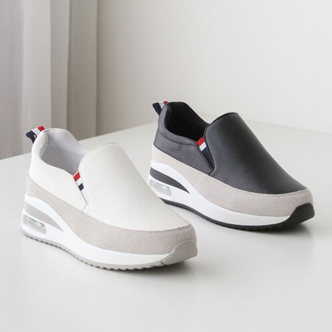 트리샤 소가죽 에어쿠션 캐주얼 슬립온 스니커즈 운동화 BK에이스
