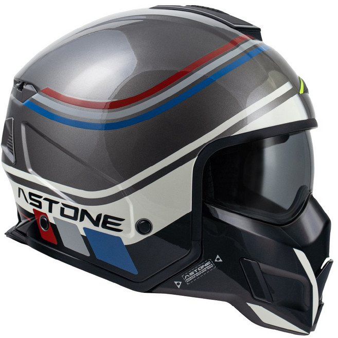 ASTONE SK6-VA2 彩繪全罩安全帽，可拆洗內襯、透氣通風、輕量化設計, 淺黑/法國