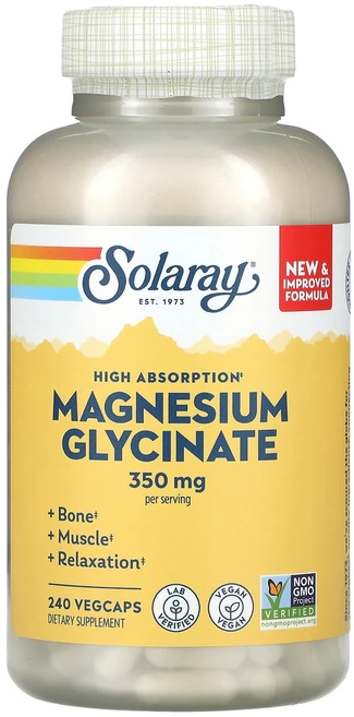 Solaray 고흡수 마그네슘 글리시네이트 350mg 베지 캡슐 240정, Solaray고흡수마그네슘글리시네이트350mg베지캡슐2, 1개 - 쿠팡