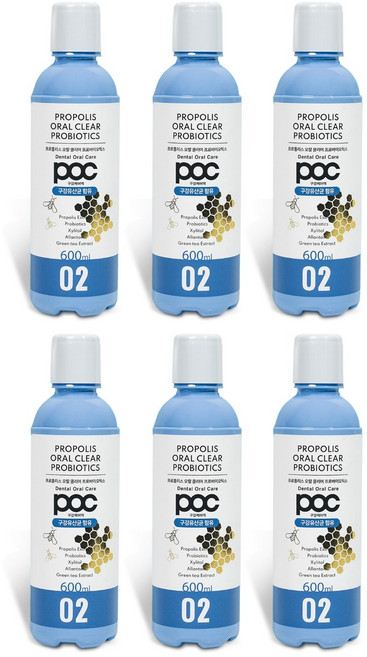 POC 프로폴리스 오랄 클리어가글 입냄새 제거, 600ml, 6개