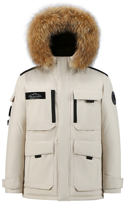 MENGKOUCHEN 中長版毛領羽絨外套