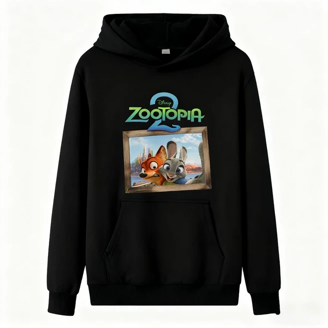 올스토어 【Zootopia 2】닉 와일드와 주디 홉스 프린트가 있는 남성 후드티 가을 겨울 신상품 코튼 캐주얼, 05 XXXL 사이즈, 03 1127-JCS-wzm-15