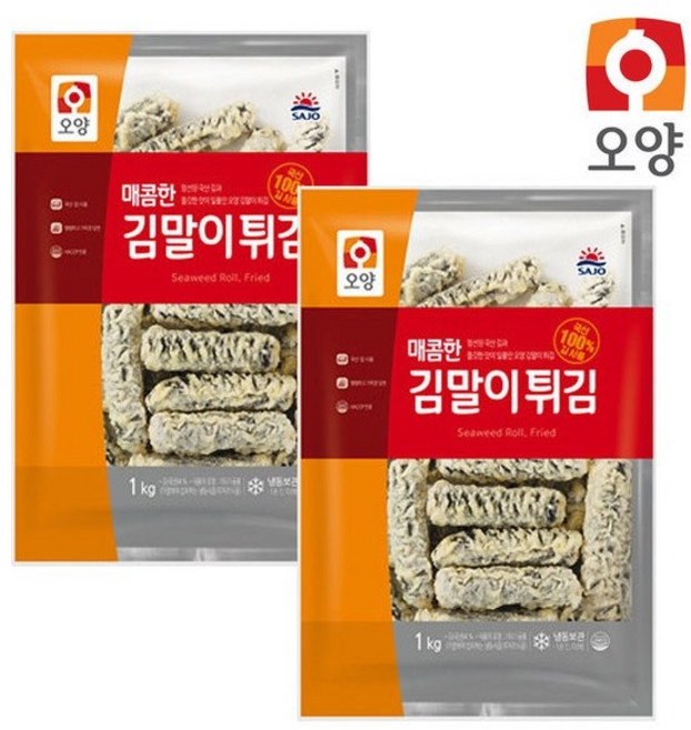 사조 매콤한 김말이 튀김 1kg+1kg, 1kg, 2개