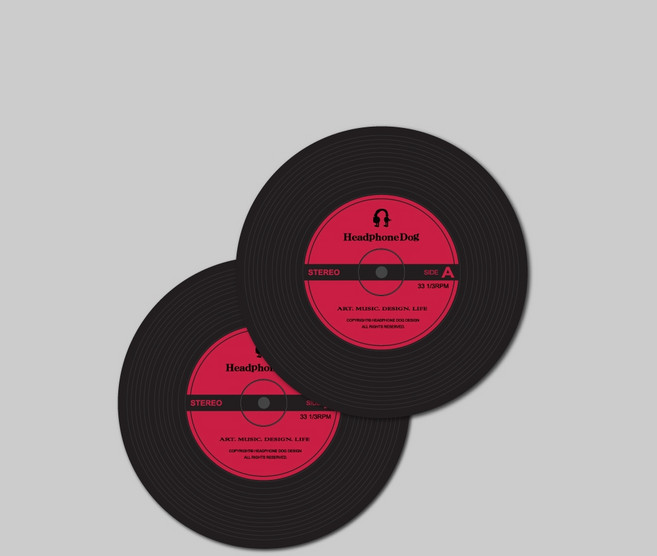 黑膠唱片耐熱矽膠杯蓋 經典紅, 經典紅X2, 1個