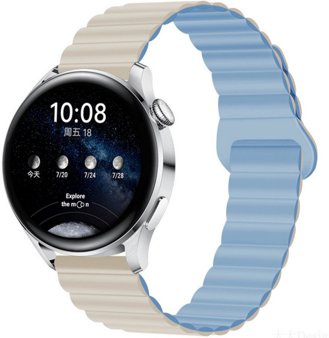 영스피플 갤럭시워치 호환 마그네틱 실리콘 스트랩 3 4 5 6 7 액티브2 클래식 프로 밴드, 20mm, 스타라이트 블루, 1개