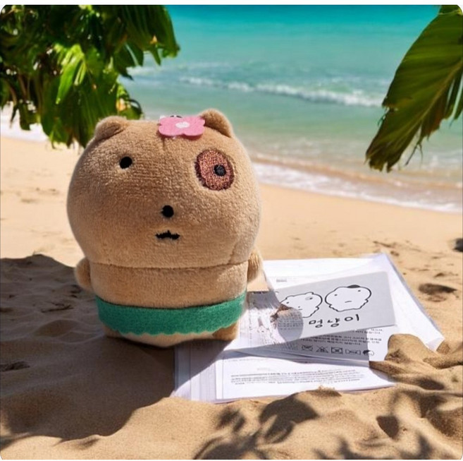 [정품]눈멍냥이 태닝 눈멍이 알로하 눈멍이 인형키링 가방고리 빽꾸