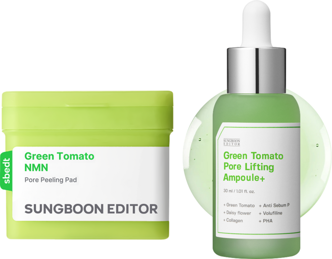 성분에디터 그린토마토 히알루론산 모공 감소 앰플 30ml + 그린토마토 저자극 필링 각질제거 NMN 양면 패드 60매, 1세트