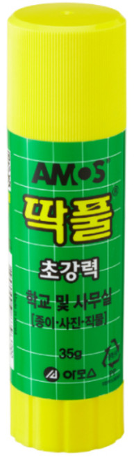 아모스 (AMOS) 딱풀 초강력 / 고체풀 아모스딱풀 투명풀 문구풀 무독성풀 무독성딱풀 어린이딱풀 어린이풀 공작용풀 대용량딱풀, 1개, 35g