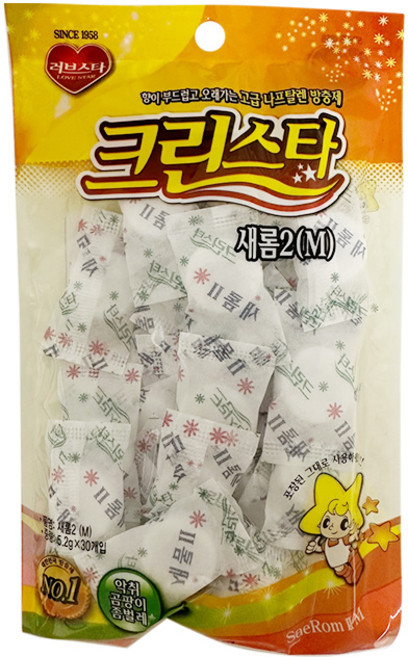 크린스타 새롬2(M) 5.2g X 30개입 좀약 나프탈렌 서랍형, 1개