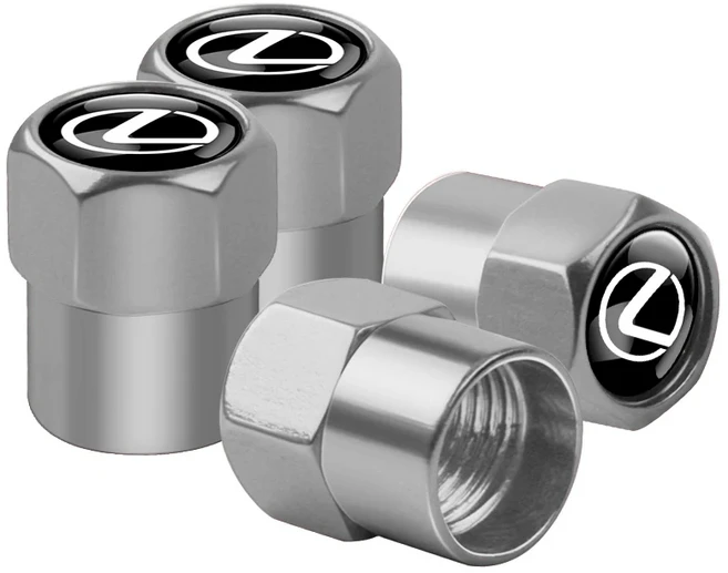 호환 렉서스 LS LC IS350 ES300h ES300 IS250 IS220d NX350h CT200h용 4개입 차량 금속 휠 타이어 밸브 캡, 01 silver