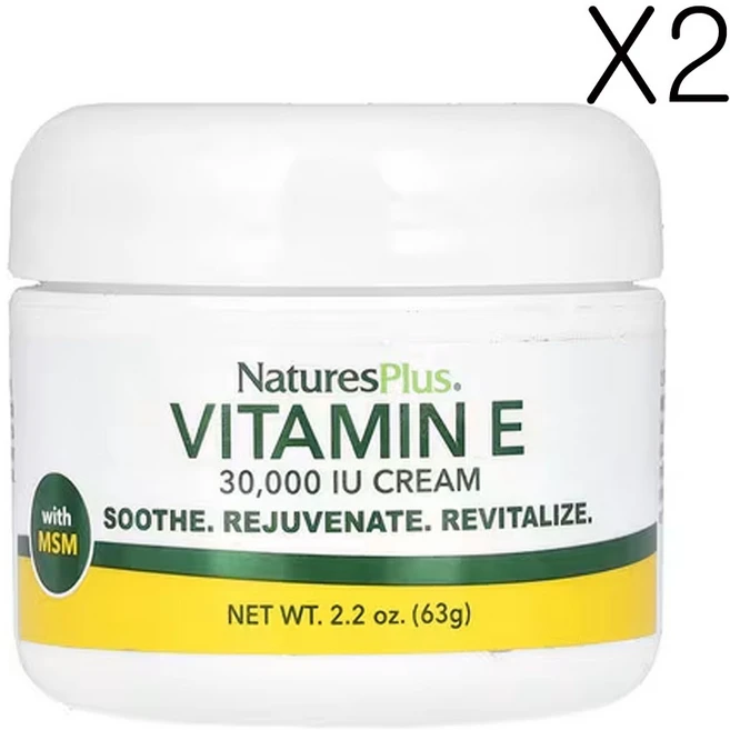 네이처스플러스 MSM이 함유된 비타민 E 크림 30 000 IU 2.2 oz (63 g), 2개, 63g - 쿠팡