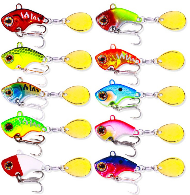 MEN피싱 메탈 스핀 바이브(9g 13g 16g 22g) 슬러거 데라쿱 블레이드 배스 농어 쏘가리, 스핀-10종, 1세트
