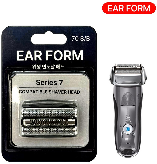 이어폼 브라운 면도날 망 시리즈7 교체용 헤드 S7, 1개, S실버, 70