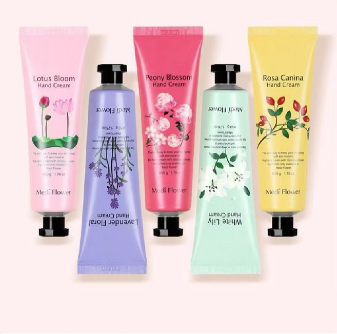 MediFlower 護手霜禮盒 秘密花園 幸福花園 圓系列, 5個, 50ml