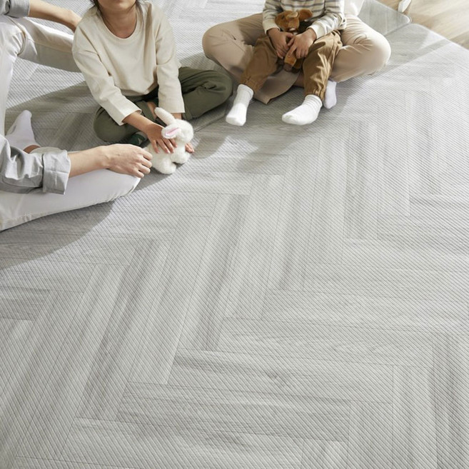 Kormat PVC 폼 놀이방매트 헤링본우드 140x170x1.2cm층간소음매트 유아매트 거실매트, 단품