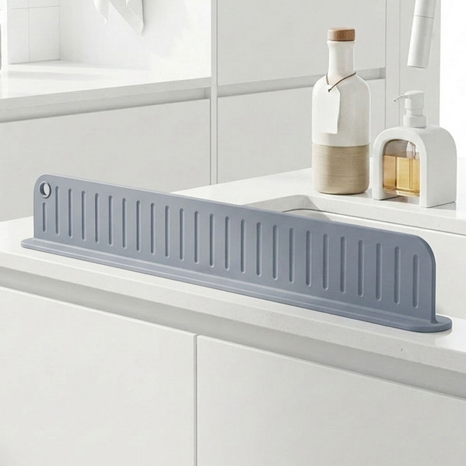 프리미엄 심플 실리콘 싱크대 물막이, 1개, 그레이