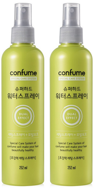 과일나라 컨퓸 슈퍼하드 워터 헤어스프레이, 252ml, 2개