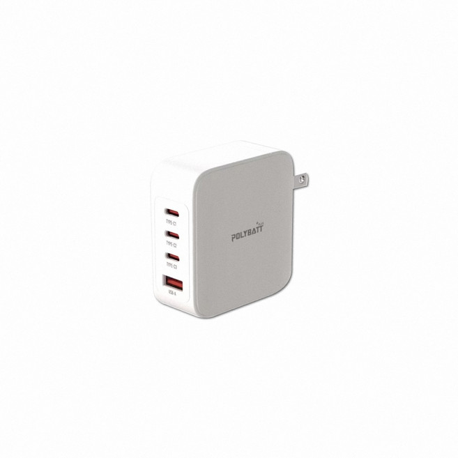 POLYBATT 140W 氮化鎵 GaN 四孔輸出快充充電組, 質感白, 1個