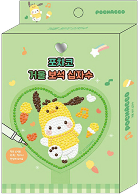 6500 산리오 거울보석십자수 포차코 보석십자수세트, 1개