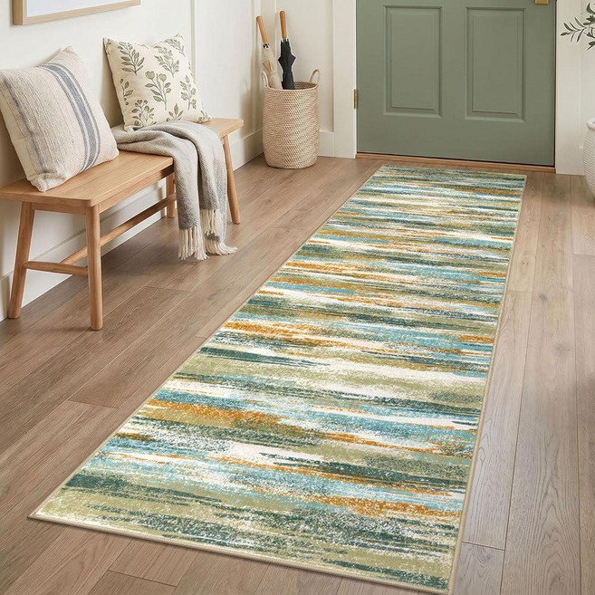 Lansny 모던트렌디 Abstract Rugs for Entryway 3x5 Area Rug Washable Rug Non-Slip Soft Doot Mat 실내용 Entr