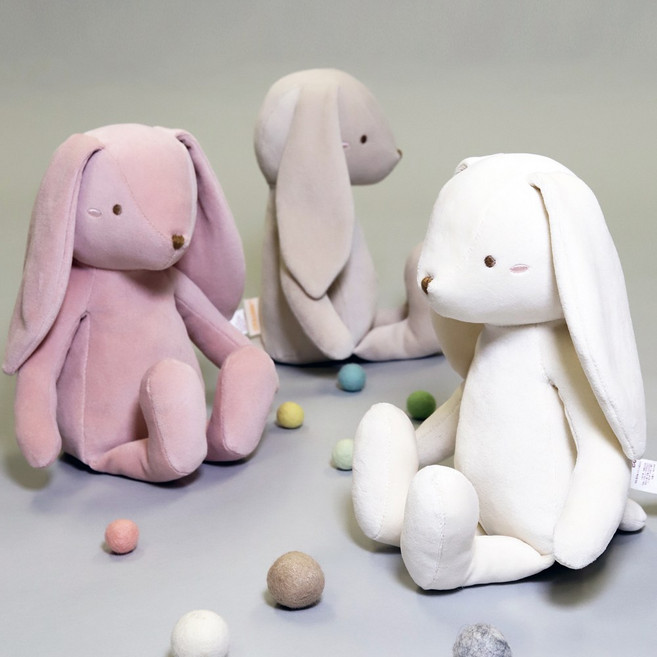 슈톨렌 멜로우 버니 토끼 애착인형 오가닉 유기농 신생아 아기 출산 선물 (30cm), 화이트, 1개