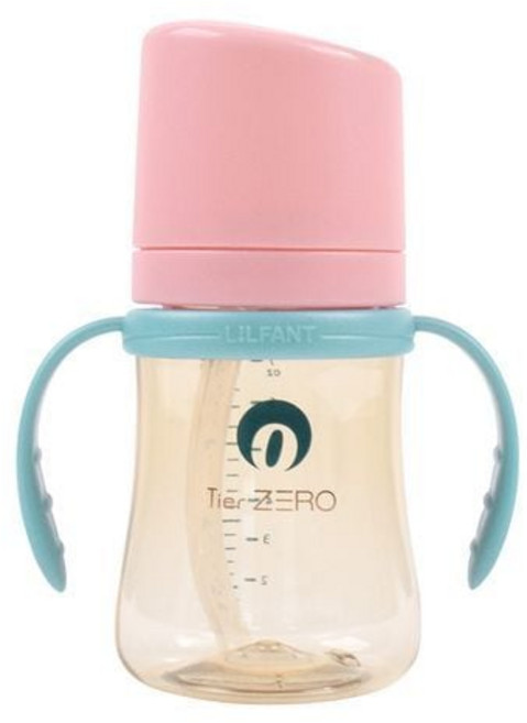 릴팡 티어제로 슈퍼소프트 양손 PPSU 빨대컵, 200ml, 1개, shine pink