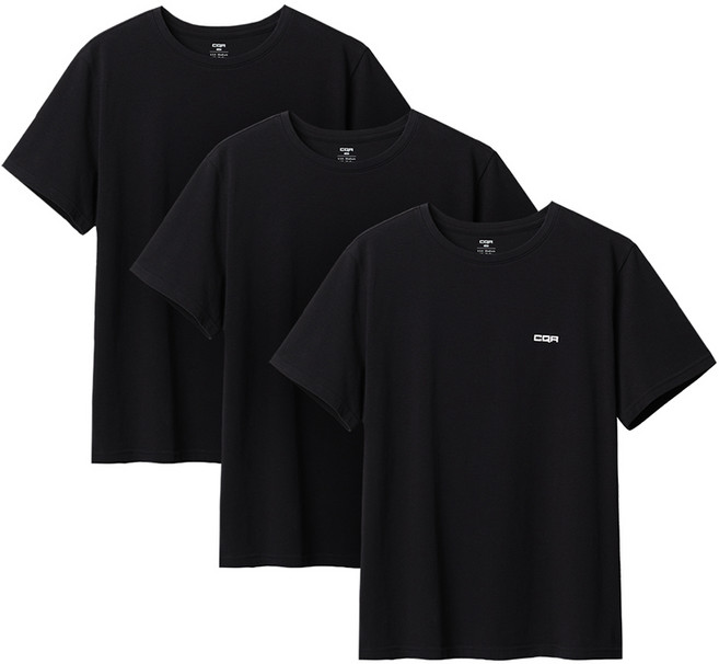 [3PACK] 기본 면 스판 라운드 반팔 티셔츠