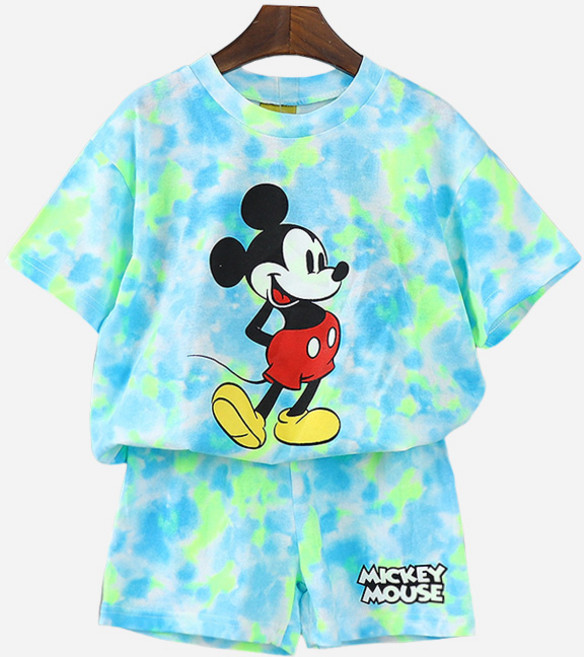 디즈니 여름 아동복 물나염미키반팔상하복