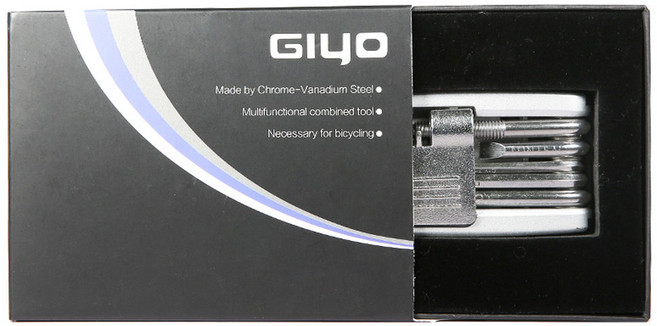 타이어레버 GIYO 12 In 1 Multitool 자전거 휴대용 육각 스포크 알렌 렌치 스크류 드라이버 타이어 레버 도구 키트 수리 멀티, PT-01 Boxed, 1개