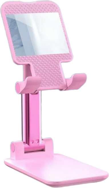 온키샵 접이식 탁상용 핸드폰 거치대, 1개, 핑크거울형