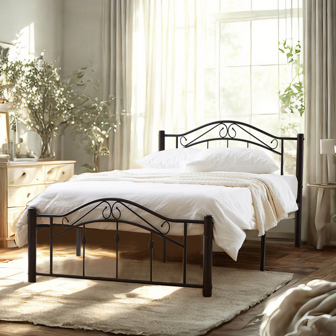 [리비니아] 클라라 철제 SS 침대 프레임 단품(매트별도)/ 학생 성인 자취 원룸 신혼가구, 카푸치노