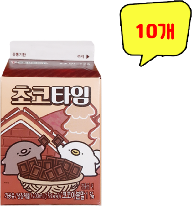 빙그레초코타임200ML, 200ml, 10개