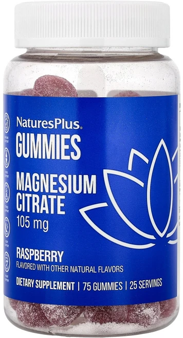 NaturesPlus 마그네슘시트레이트 구미젤리 라즈베리 구미젤리 75개(구미젤리 1개당 35mg) NaturesPlus (네이처스플러스), 츄어블, 1개 - 쿠팡