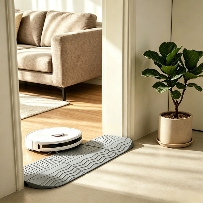 문턱경사로 발판 로봇청소기 경사대, 그레이, 2개